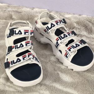 platform fila sandals